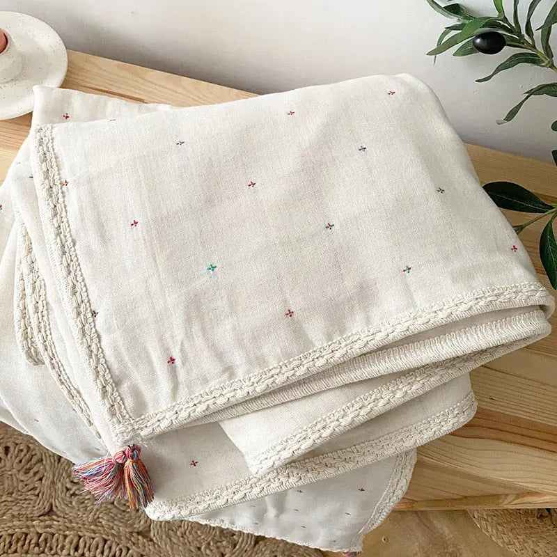 Organic Cotton Baby Swaddle Blanket, 6 Layers Muslin