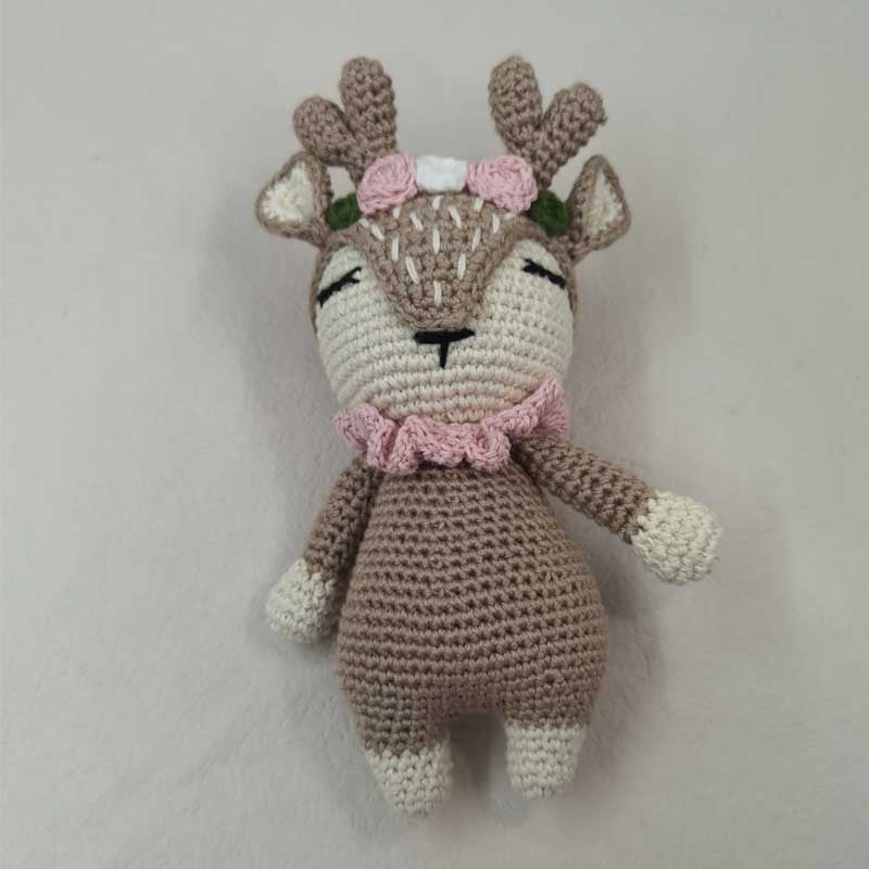 Handmade Crochet Knit Deer Baby Toy Gift Set