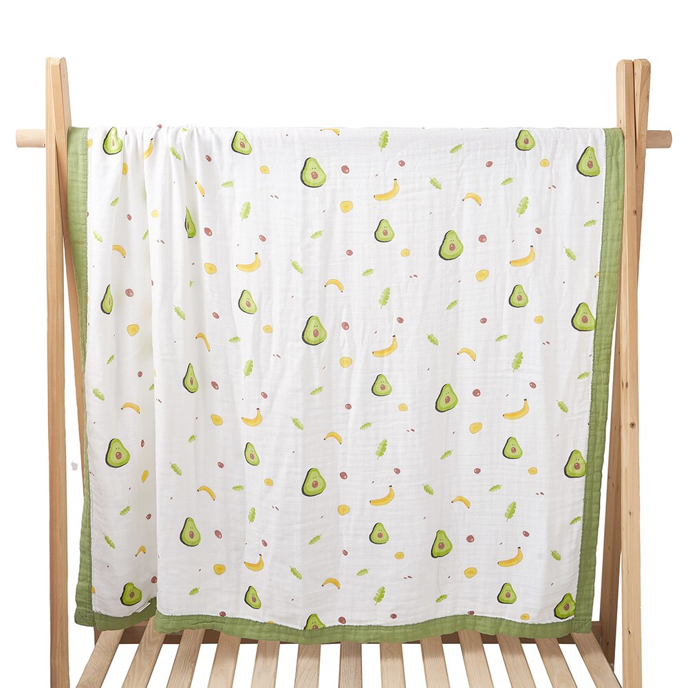 4 Layers Bamboo Cotton Baby Swaddle Blanket, Stroller Cover