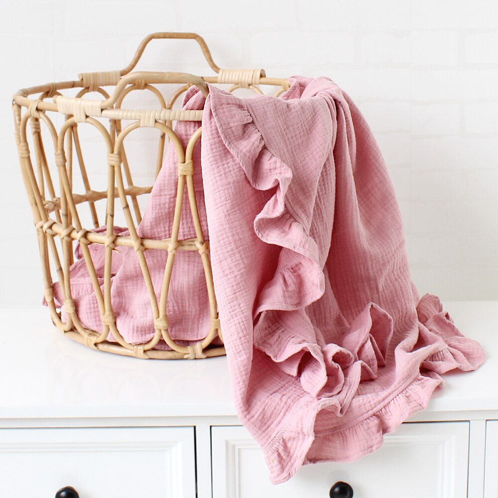 Soft Cotton Baby Swaddle with Ruffles
