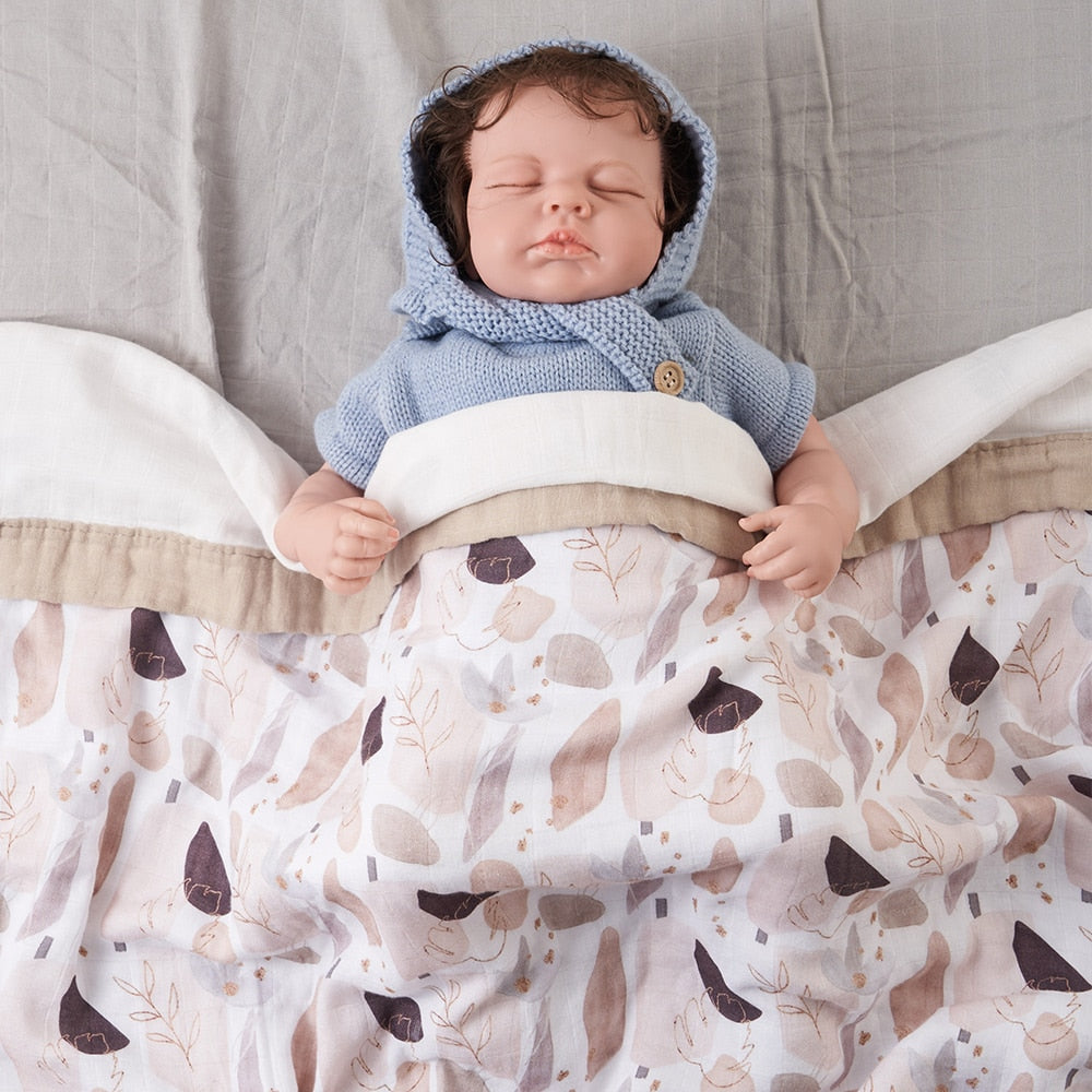 Natural & Soft 4 Layers Bamboo & Cotton Baby Blanket