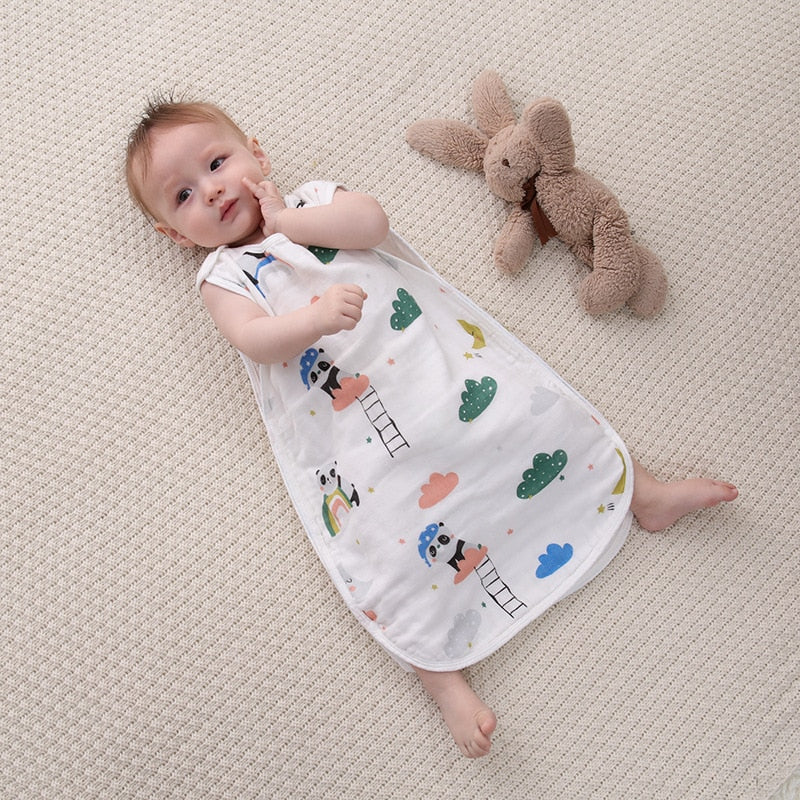 Vest Style 100% Muslin Cotton Infant Baby Sleeping Bag