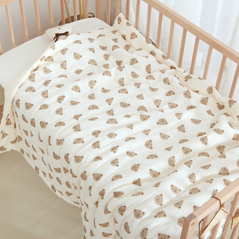 Extra Soft and Thick Multi-Layer Muslin Baby Blanket, 110x130cm
