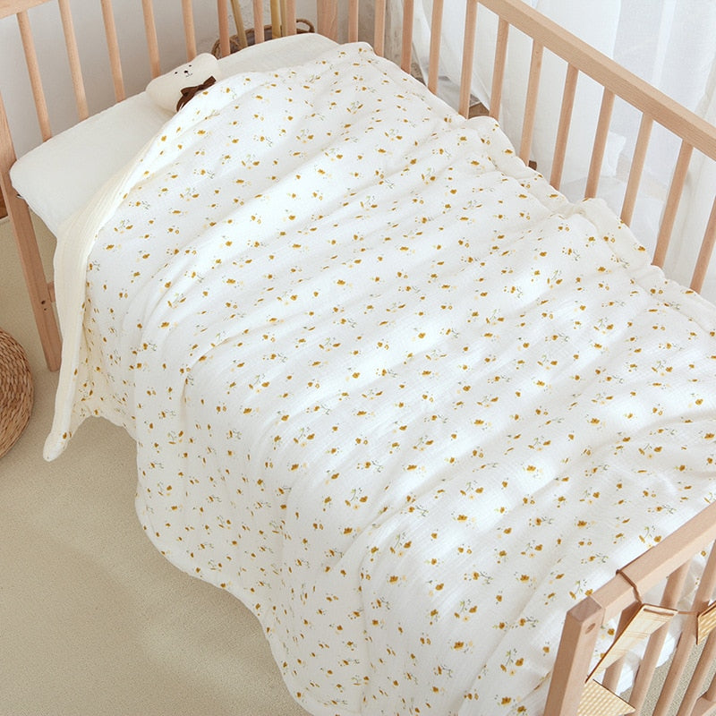 Extra Soft and Thick Multi-Layer Muslin Baby Blanket, 110x130cm