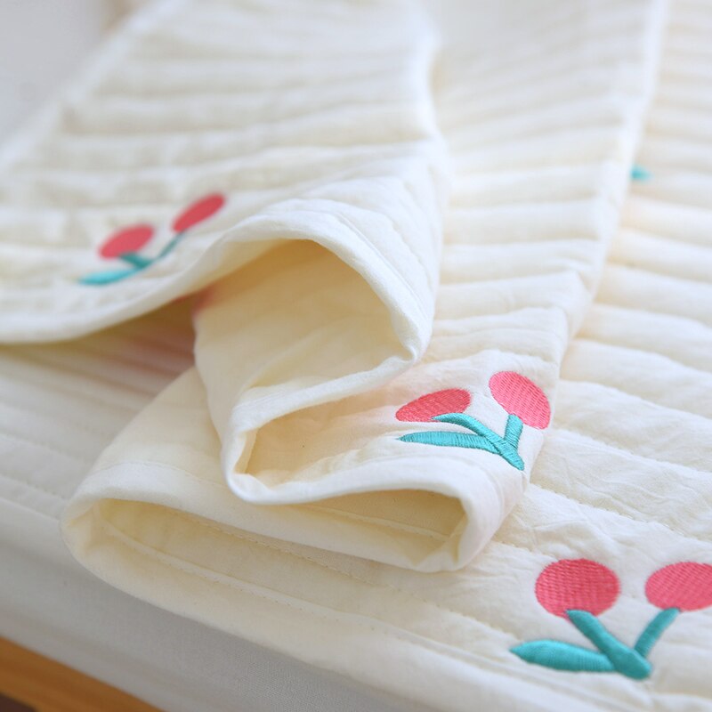 Quilted Cotton Baby Mattress Pad with Lovely Embroidery