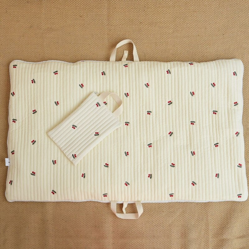 Embroidered Cotton Baby Mattress & Play Mat, 65x115cm