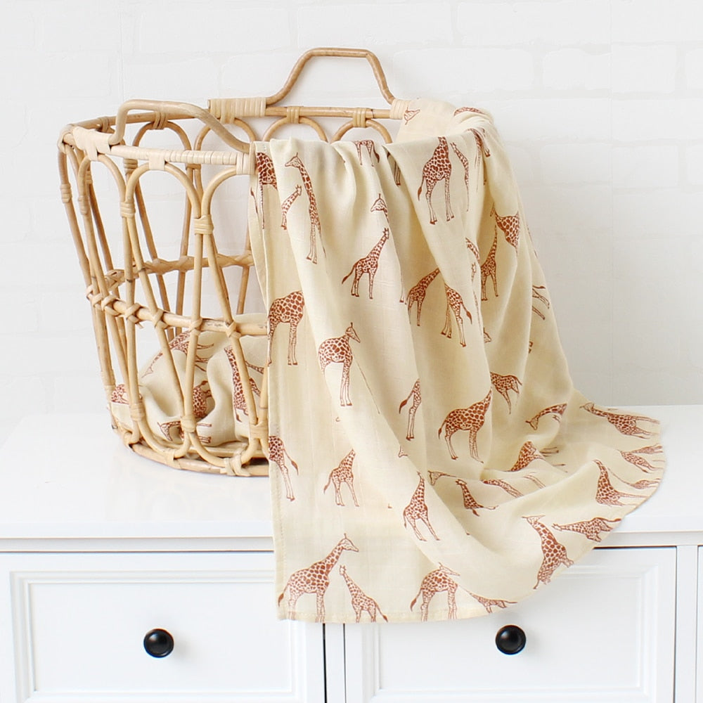 Organic Bamboo Cotton Swaddle Baby Blanket