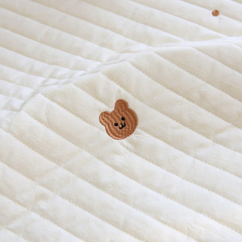 Quilted Cotton Baby Mattress Pad with Lovely Embroidery