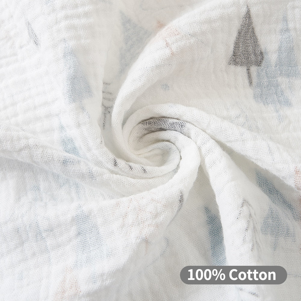 Soft and Absorbent Muslin Cotton Hooded Baby Bath Towel