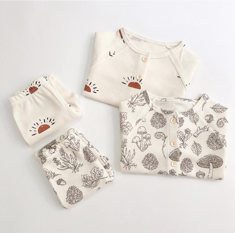Breathable Waffle Cotton Baby Homewear / Pajama Set