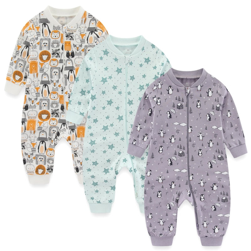 Unisex Cotton Baby Pajamas Set of 3