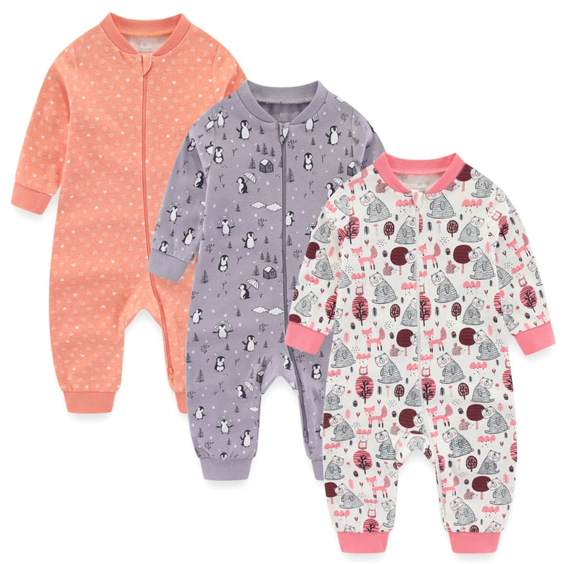 Unisex Cotton Baby Pajamas Set of 3