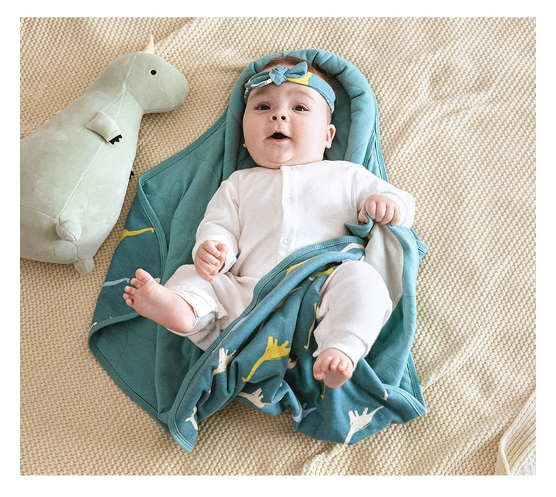 Cocoon Style Cotton Swaddle Wrap for 0-3M Newborn Baby