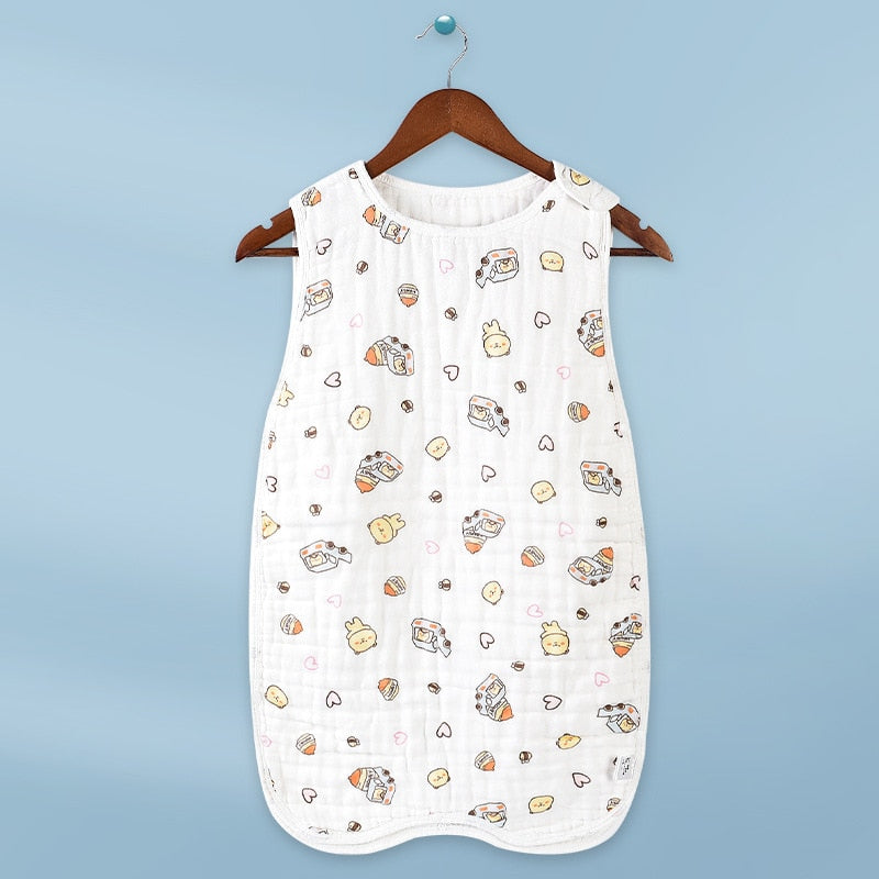 Vest Style 100% Muslin Cotton Infant Baby Sleeping Bag