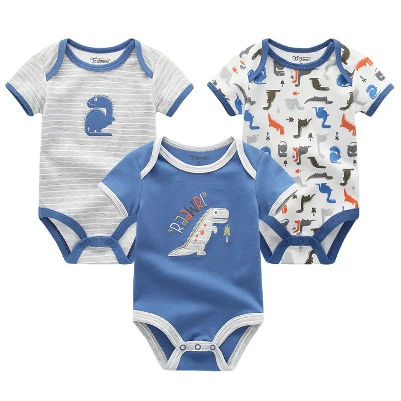 Short Sleeve Cotton Baby Boy Rompers Set