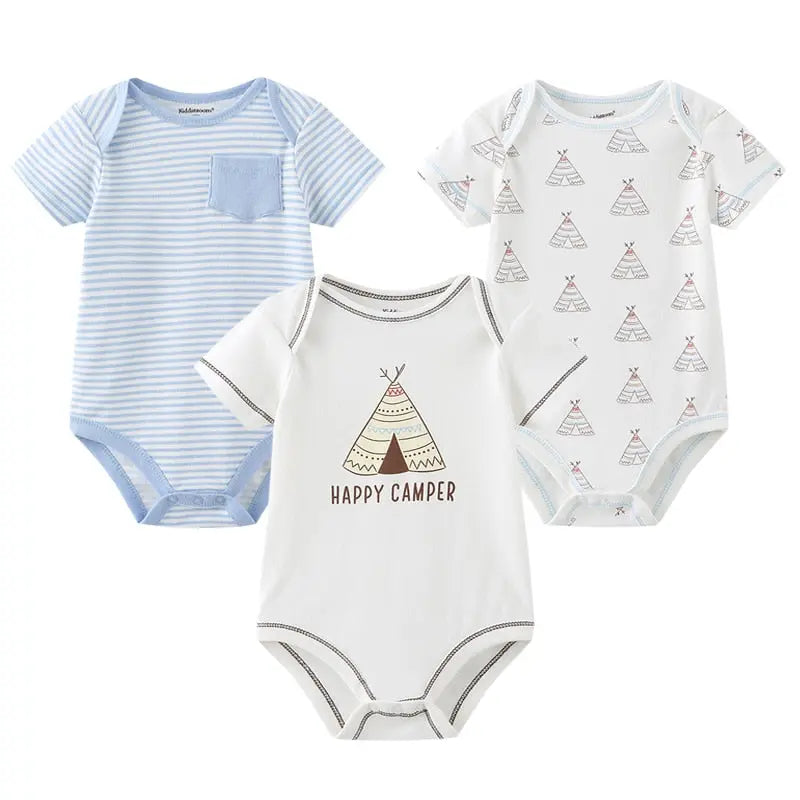 Short Sleeve Cotton Baby Boy Rompers Set