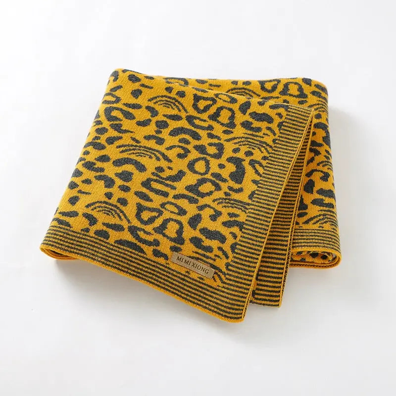 Soft Cotton Baby Blanket with Leopard Pattern