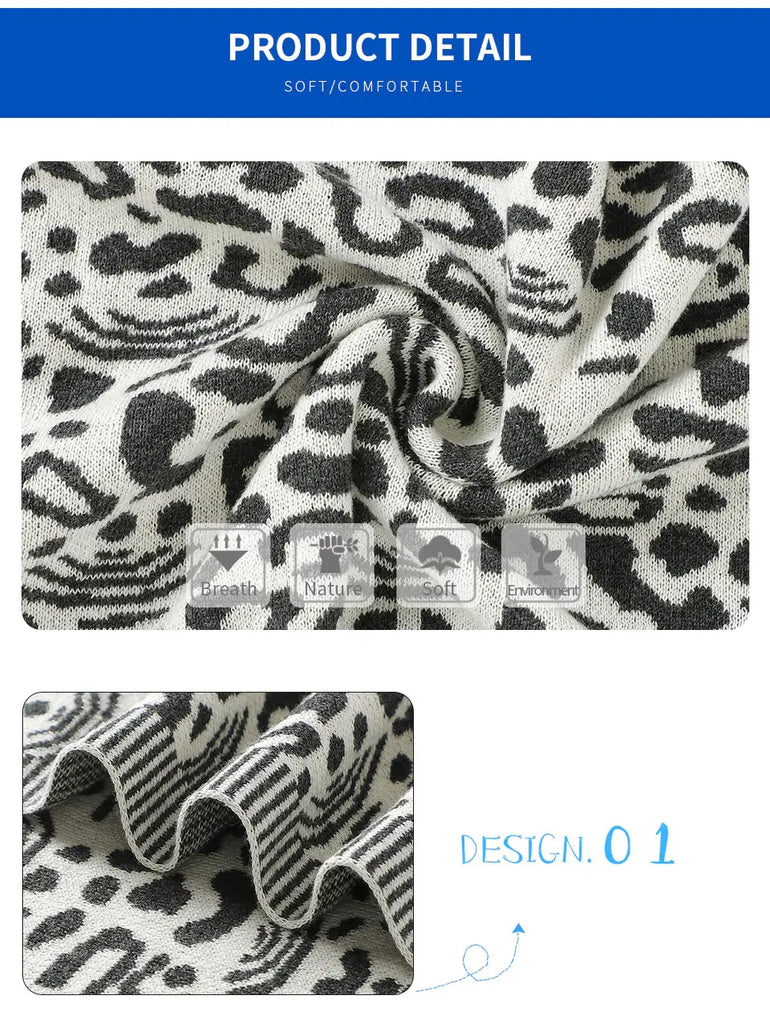 Soft Cotton Baby Blanket with Leopard Pattern