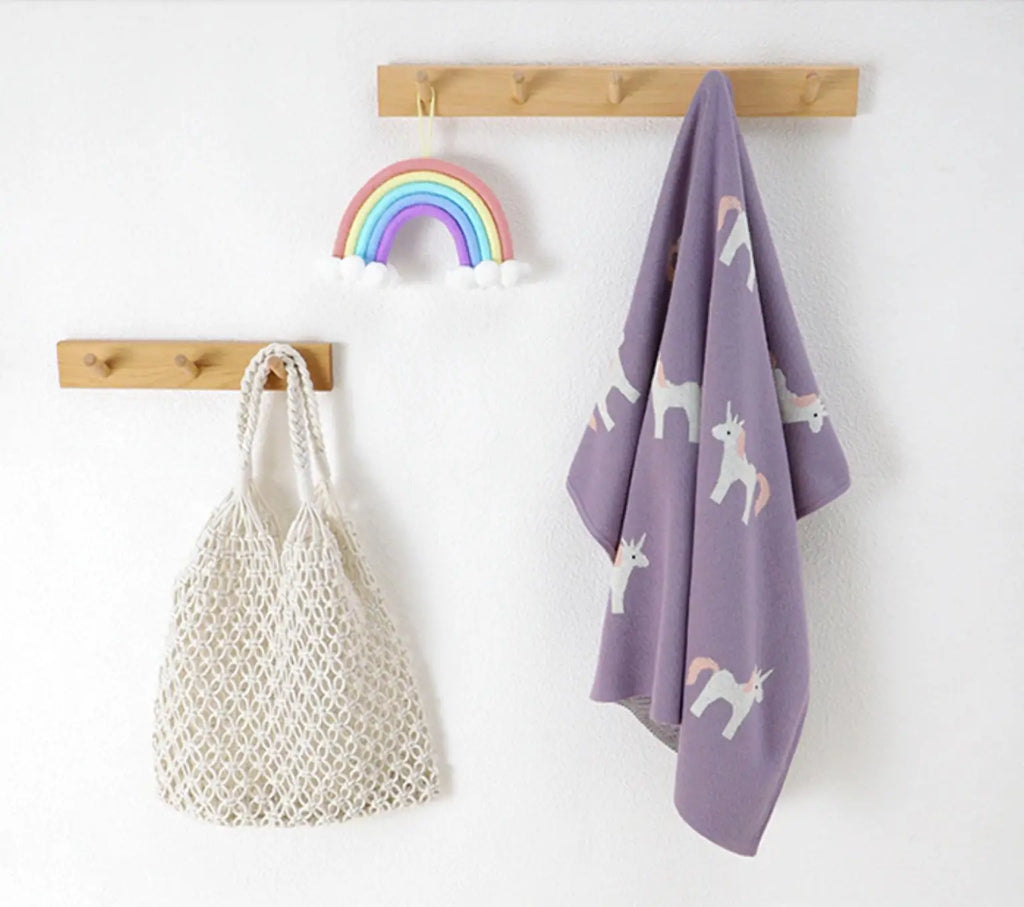 Soft Cotton Baby Blanket with Unicorn Pattern