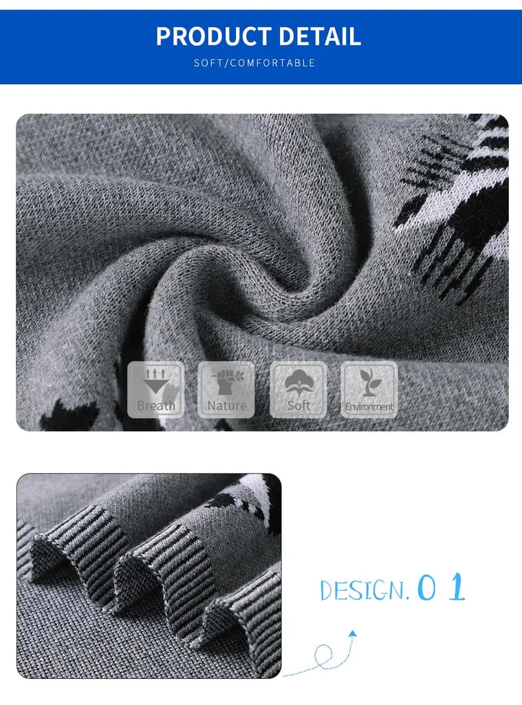 Soft Cotton Baby Blanket with Zebra Pattern