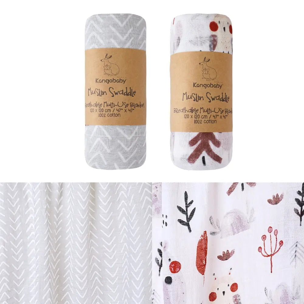 Soft & Breathable Muslin Baby Swaddle Set of 2