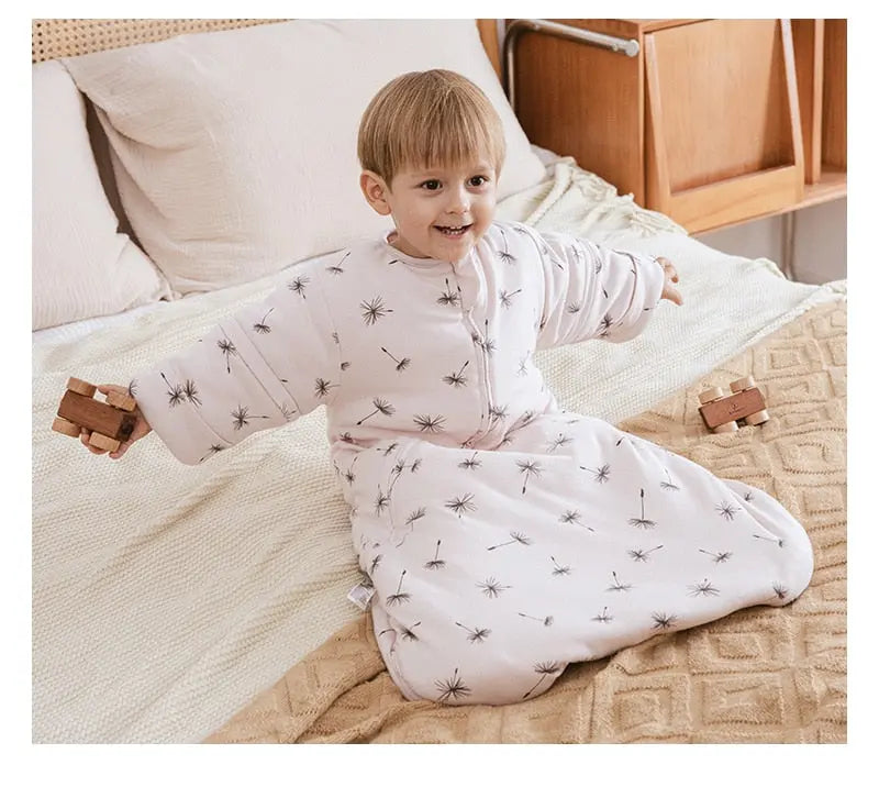 Thick & Warm Cotton Baby Sleeping Bag with Removable Sleeves