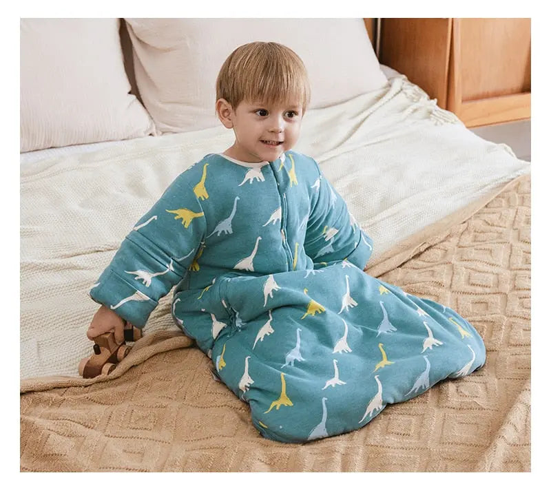 Thick & Warm Cotton Baby Sleeping Bag with Removable Sleeves
